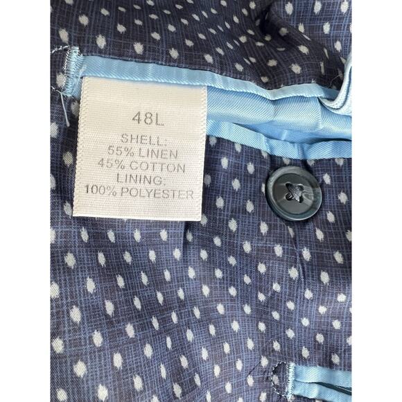 Mens Made Cam Newton Navy Blazer Sport Coat Linen ,formal ,wedding work Sz-48 - Picture 4 of 6